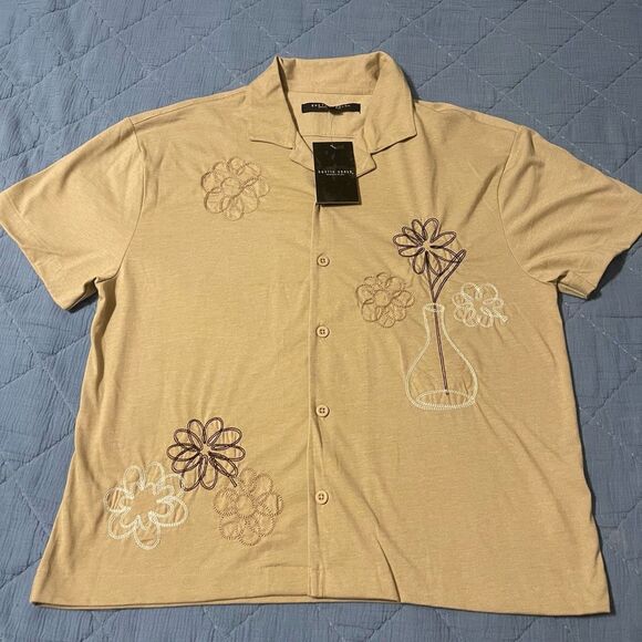 NEW Rustic Souls Men's Button Up Shirt Men’s M Tan - Picture 1 of 5